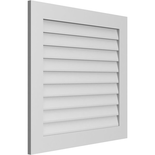 Vertical Surface Mount PVC Gable Vent: Non-Functional, W/3-1/2W X 1H, Standard Frame, 34W X 32H